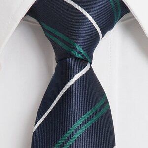 Navy Striped Necktie 2.5" W x 58"L